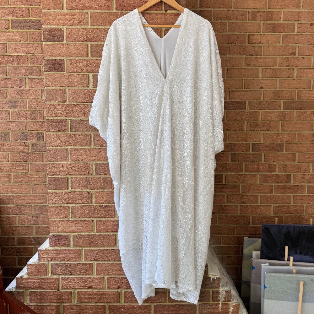 Ivory Sequin Caftan